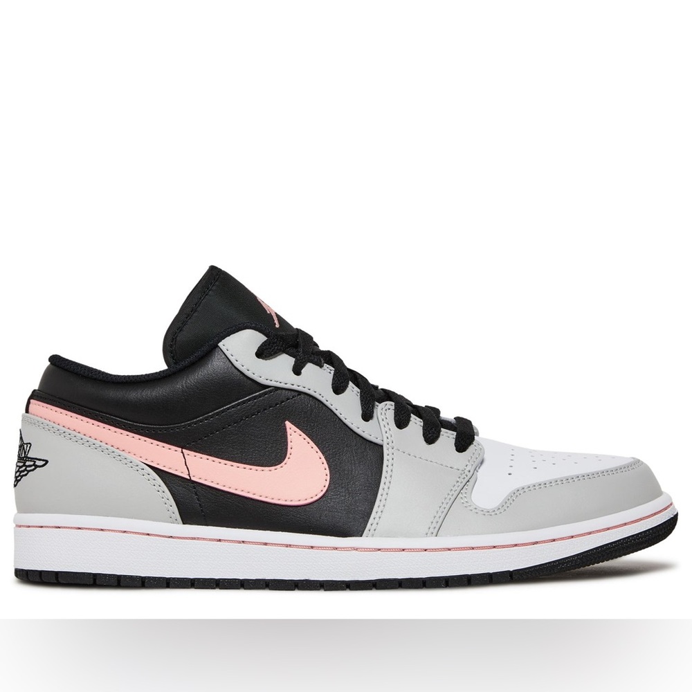 Air Jordan 1 Low Shoes - Grey/Black/White